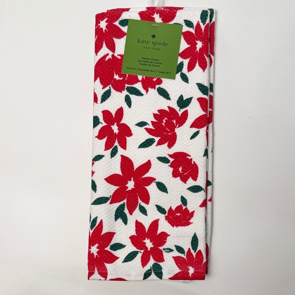 Kate Spade Red and‎ Green Floral Towel